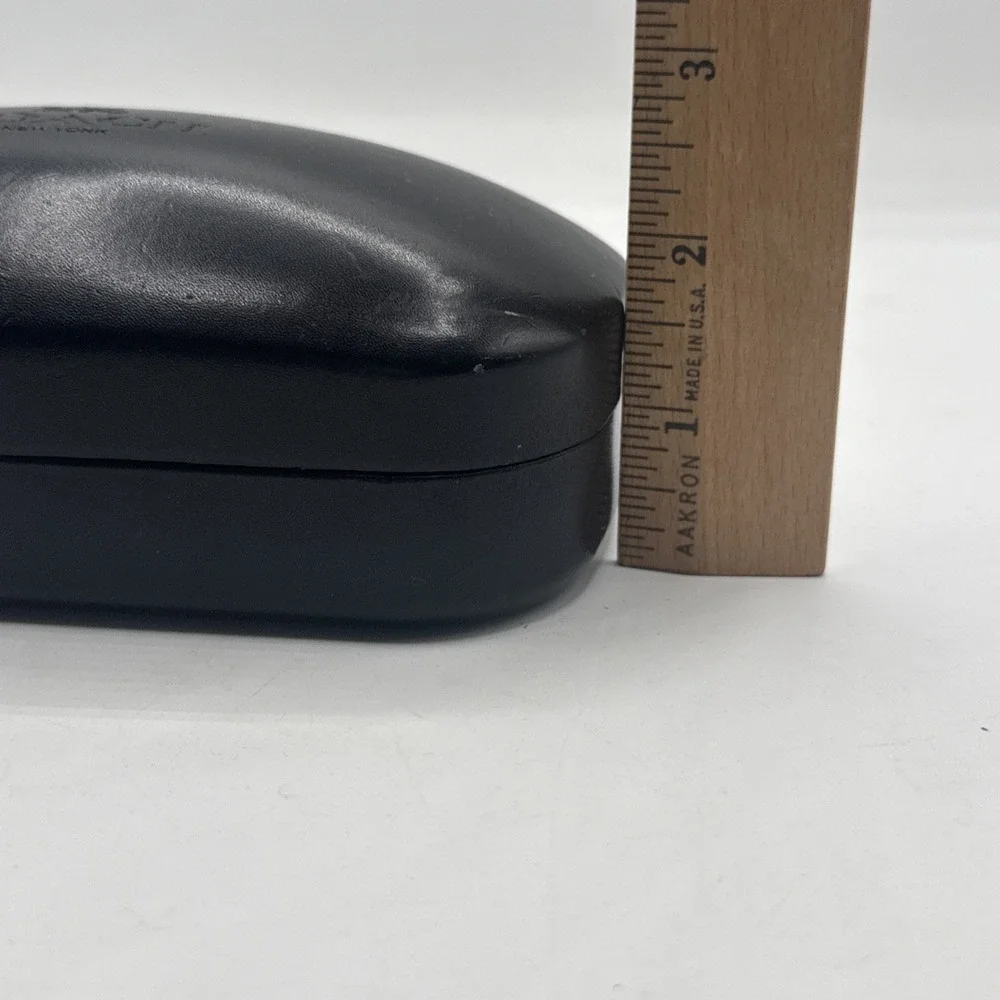 COACH EYEWEAR Large Black Faux Leather Hard Clamshell Wrap-Around Sunglass Case